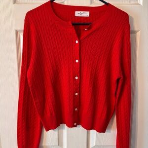 CJLA Red Cable Knit Sweater